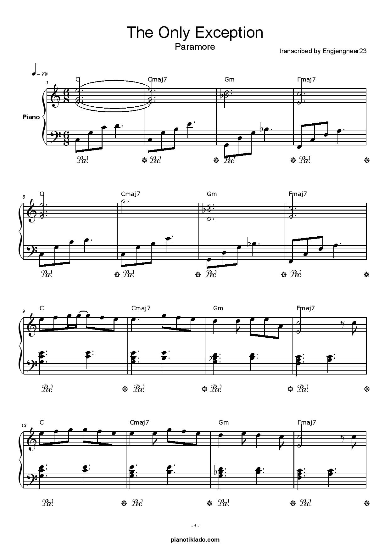 decode paramore piano sheets